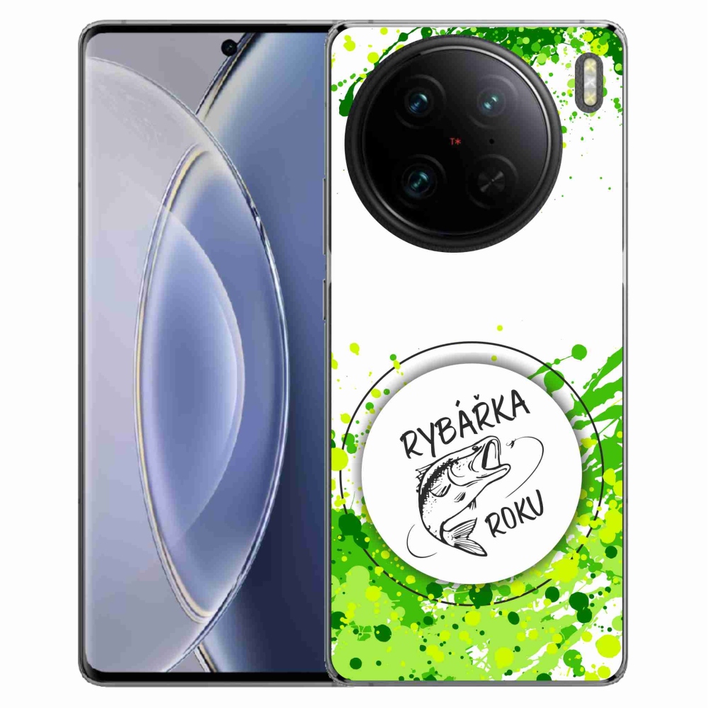 Gel Cover mmCase Vivo X90 Pro - Az év horgásza fehér háttérrel