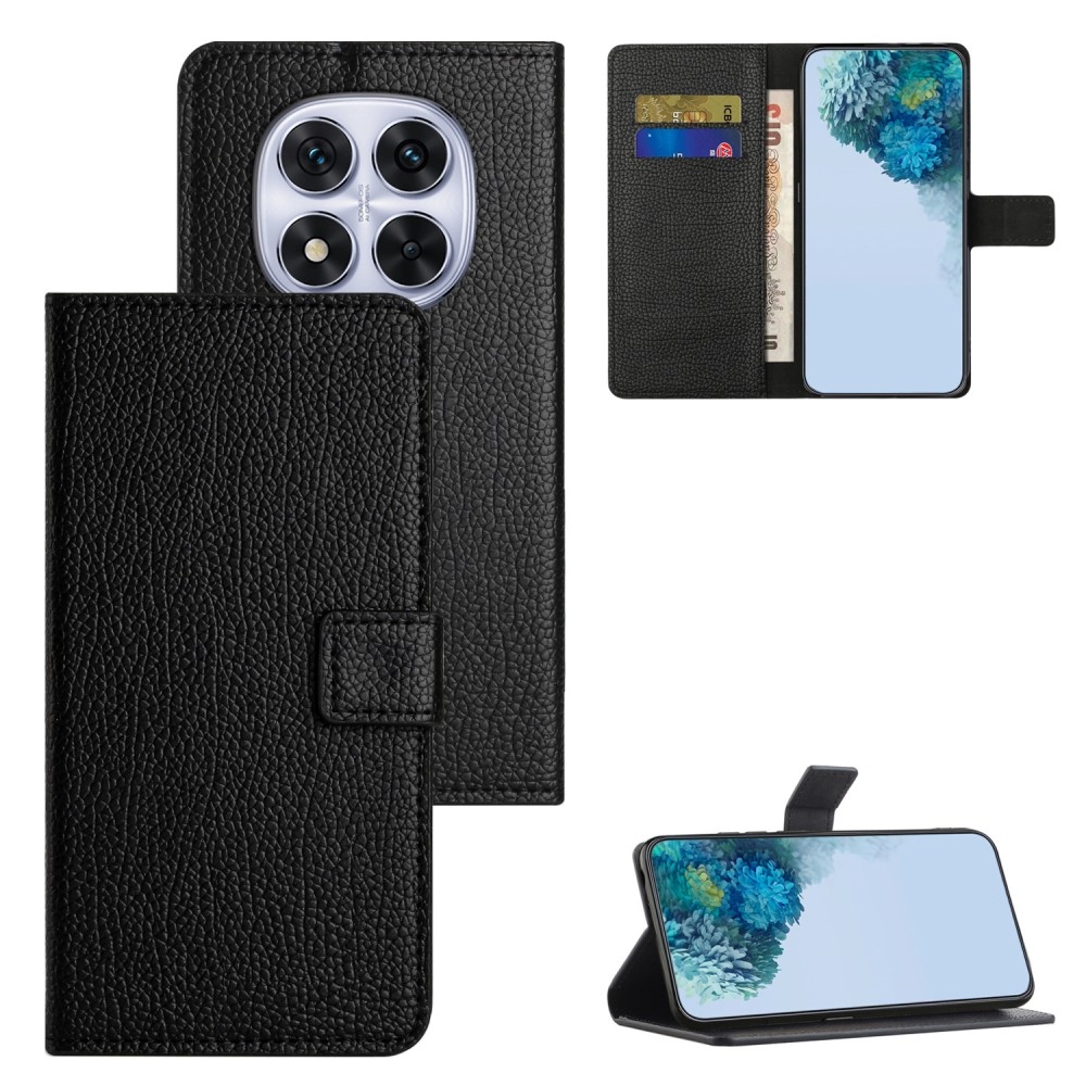 Litchie könyv tok Xiaomi Redmi Note 14 Pro 5G/Poco X7 5G/Note 14 Pro+ 5G - fekete