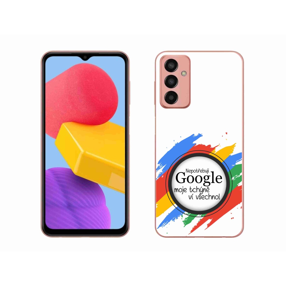 Gél borító mmCase Samsung Galaxy M13 - anyós tudja, hogy minden fehér háttérrel