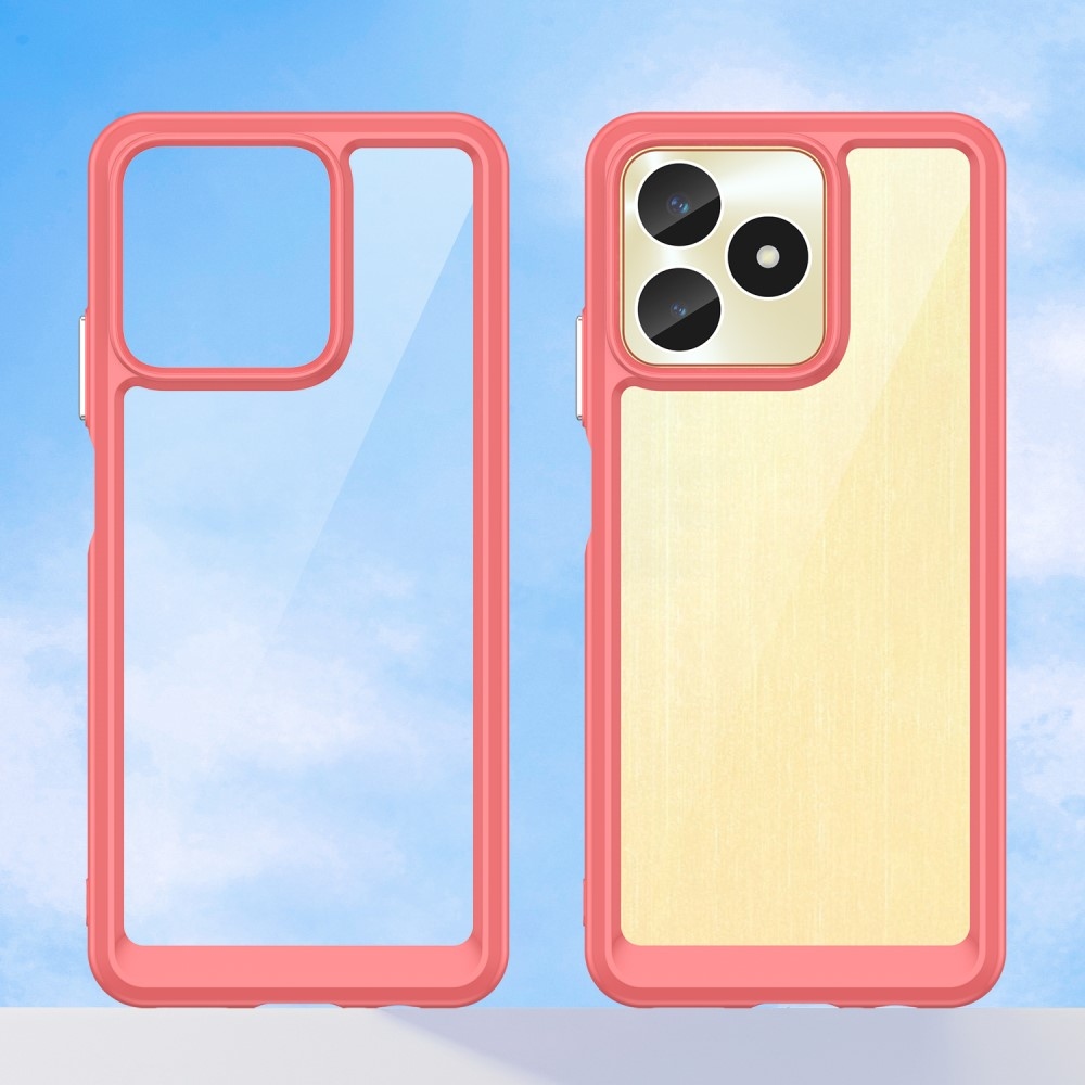 Gél tok fix hátlappal a Realme C51/C53 készülékhez - piros