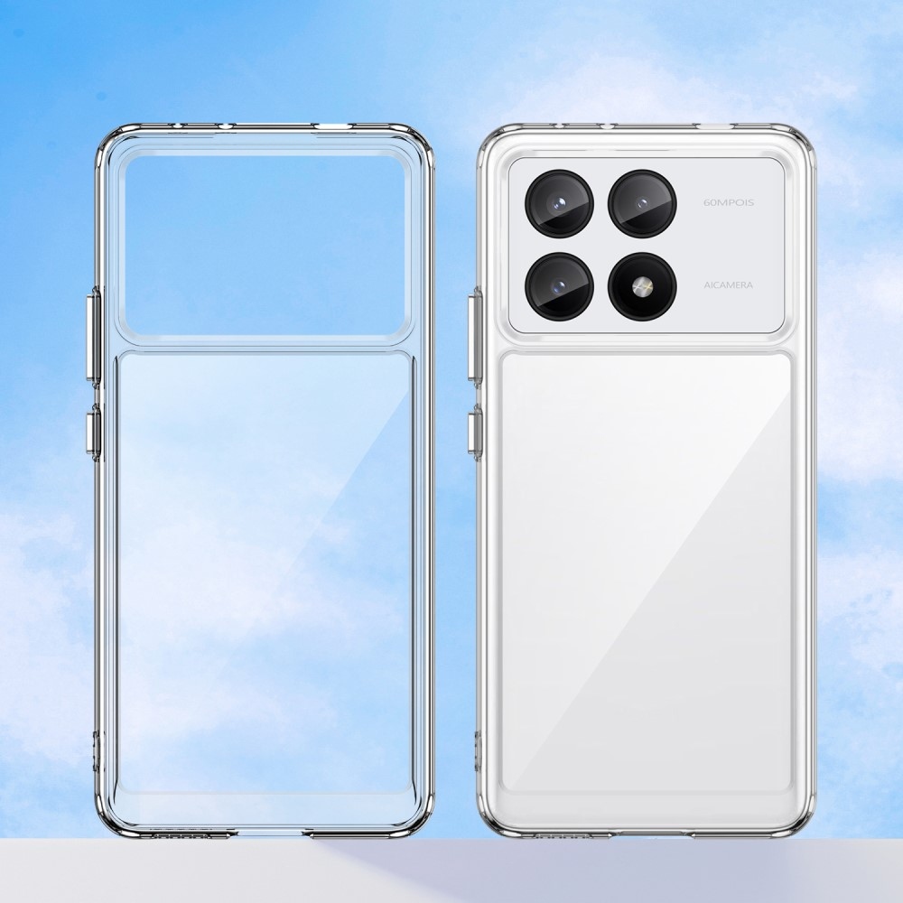 Gél tok kemény hátlappal a Xiaomi Poco X6 Pro 5G számára - átlátszó