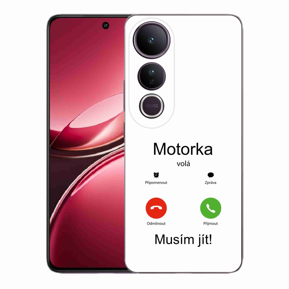 Gél borítás mmCase a Vivo V50 Lite 4G/5G-n - motoros hívások fehér háttérrel