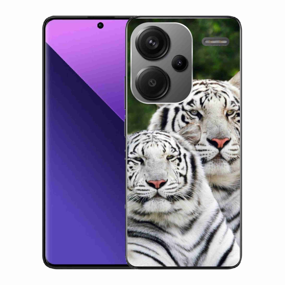 Gél tok mmCase a Xiaomi Redmi Note 13 Pro+ 5G számára - fehér tigrisek