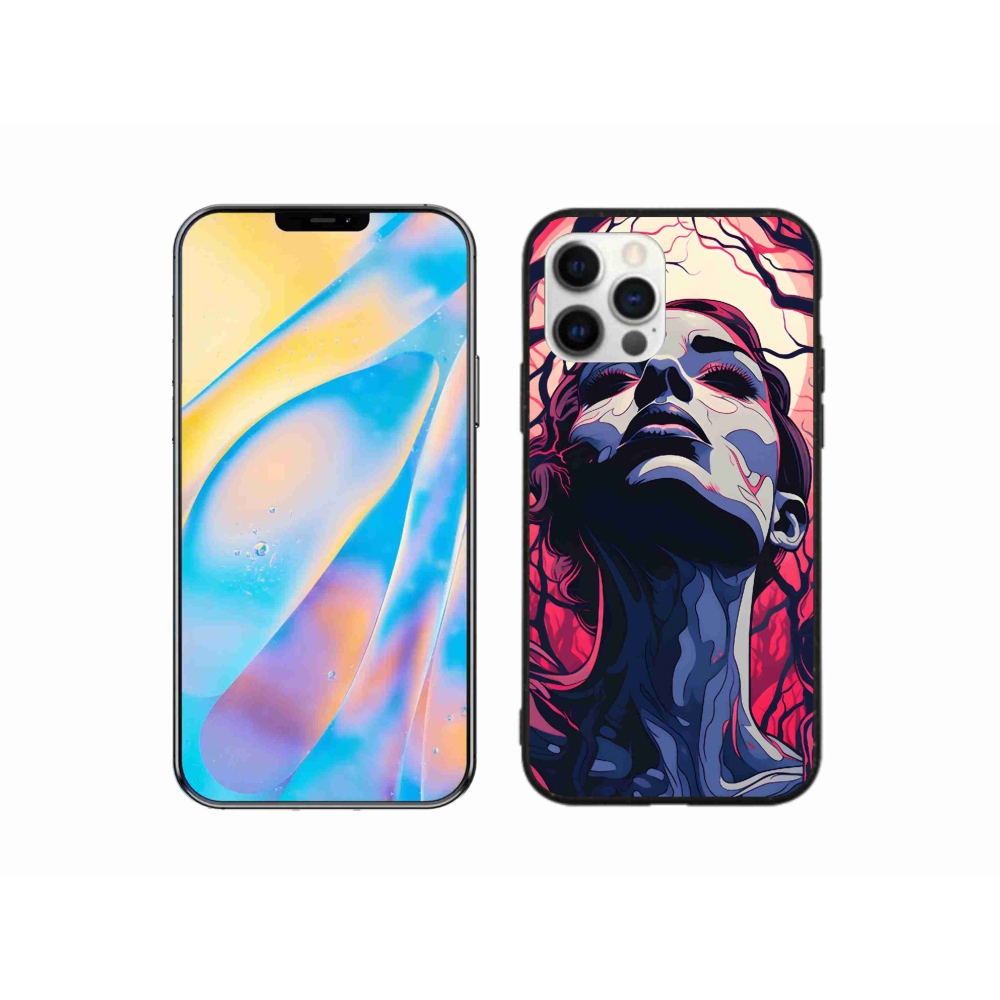 Zselés borítás mmCase iPhone 12 készülékhez - absztrakt arc