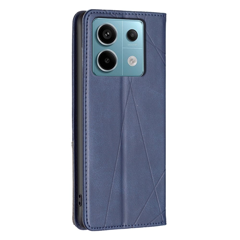 Háromszög alakú könyv tok Xiaomi Redmi Note 13 Pro 4G/Poco M6 Pro - kék