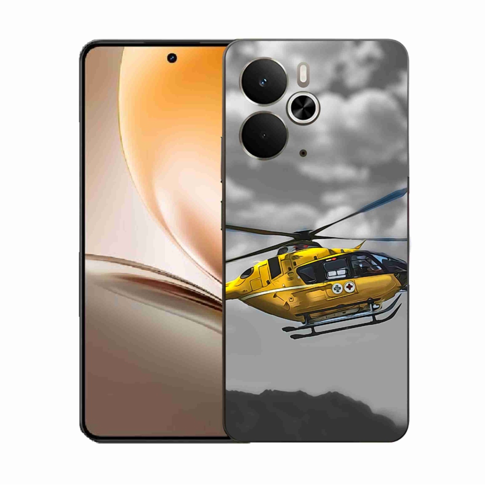 Zselés borítás mmCase a Realme 14 5G készülékhez - sárga helikopter