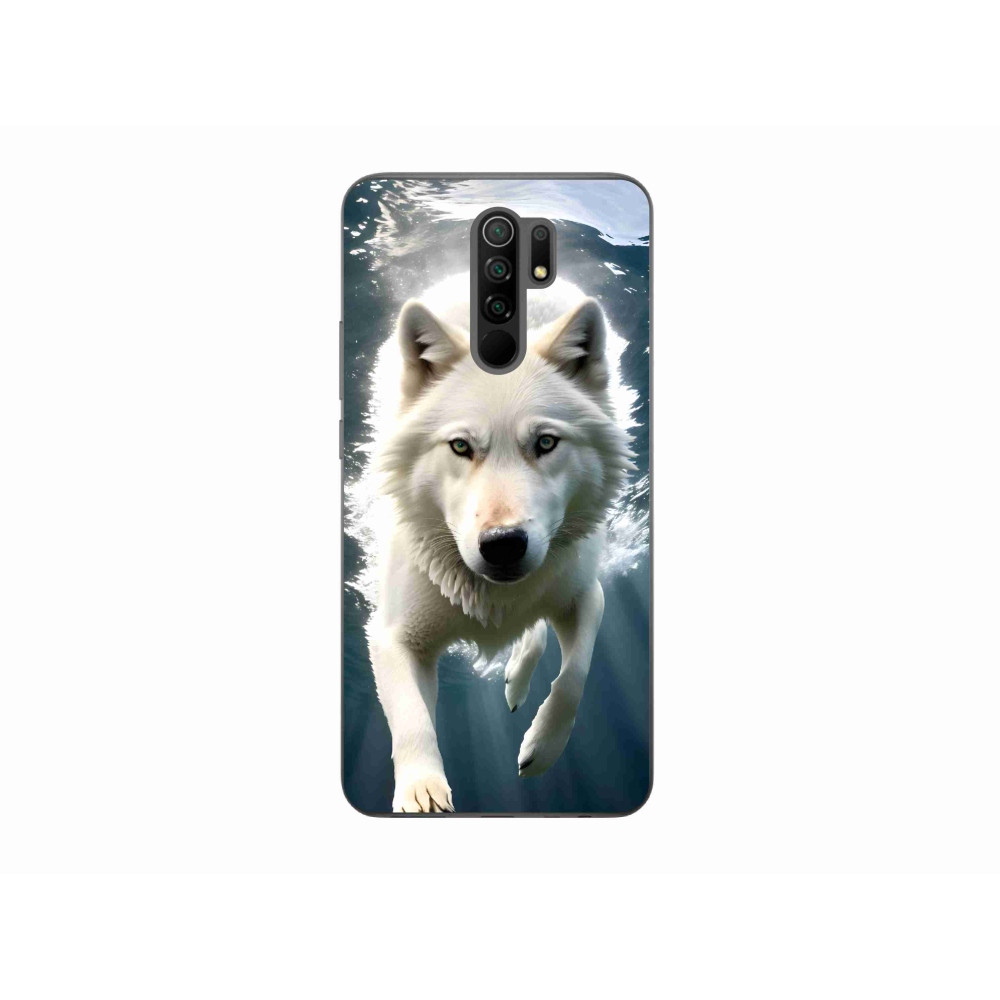 Gél borítás mmCase a Xiaomi Redmi 9-hez - fehér farkas