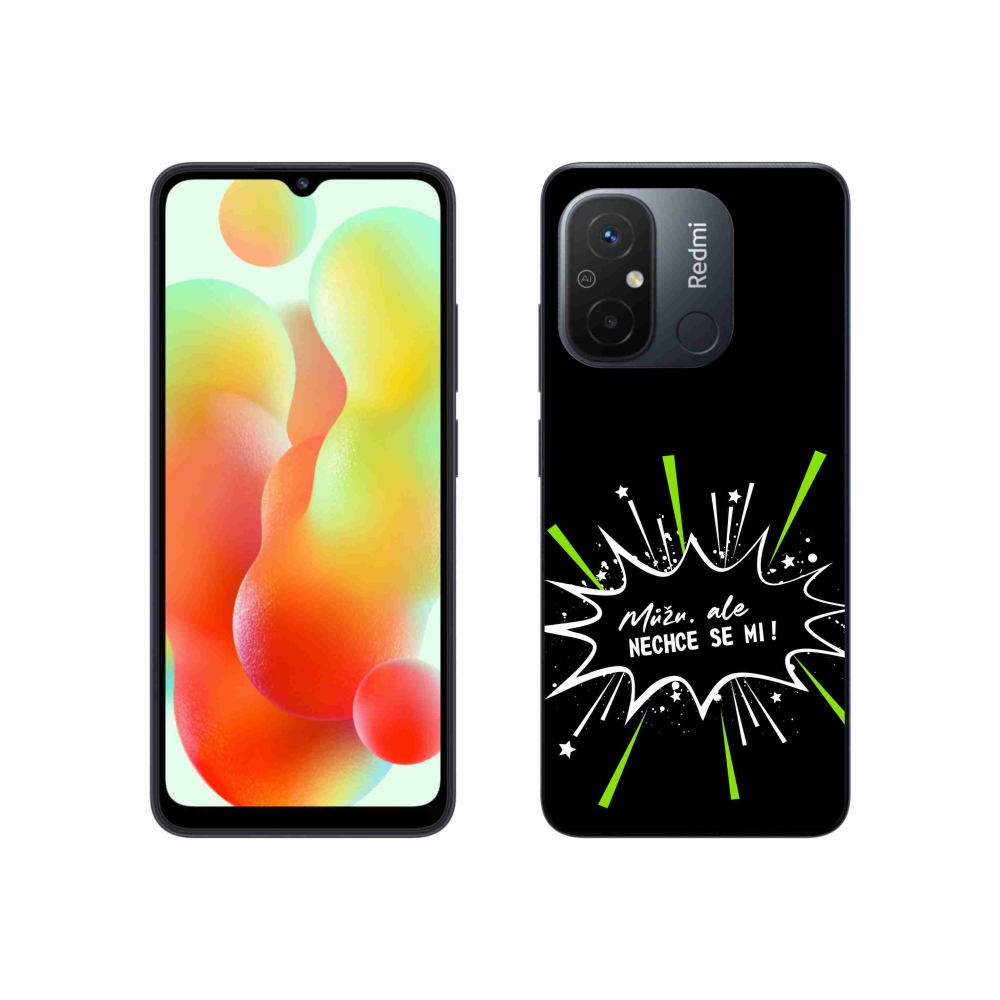 Gél borító mmCase a Xiaomi Redmi 12C-hez - vicces szöveg 11 fekete háttérrel