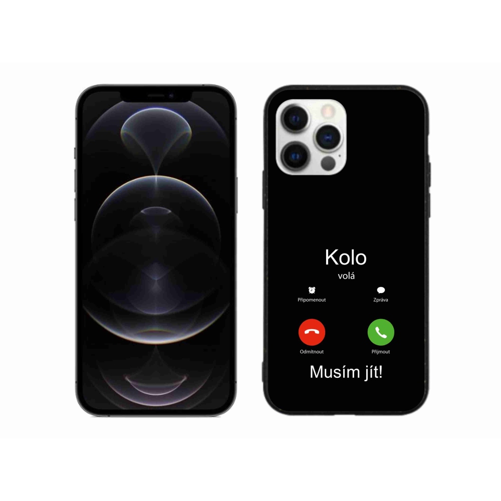 Zselés borítás mmCase iPhone 12 Pro Max készülékhez - kerek hívások fekete háttérrel