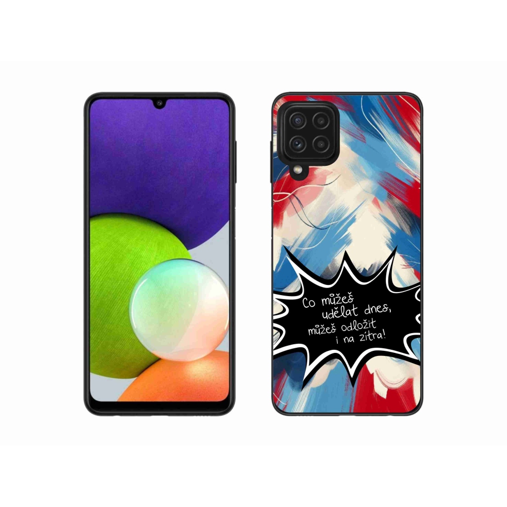 Gél borító mmCase Samsung Galaxy A22 4G - vicces szöveg 9 fekete háttér