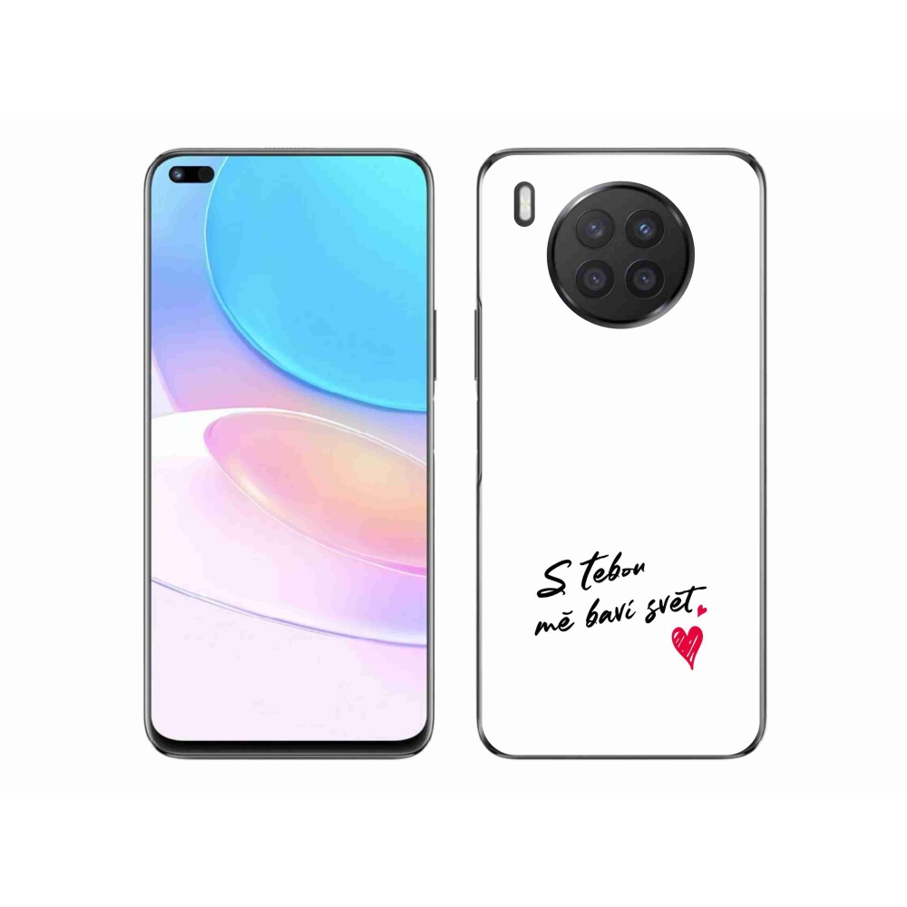 Gél borító mmCase a Huawei Nova 8i készülékhez - szerelmes szöveg 1 fehér háttér