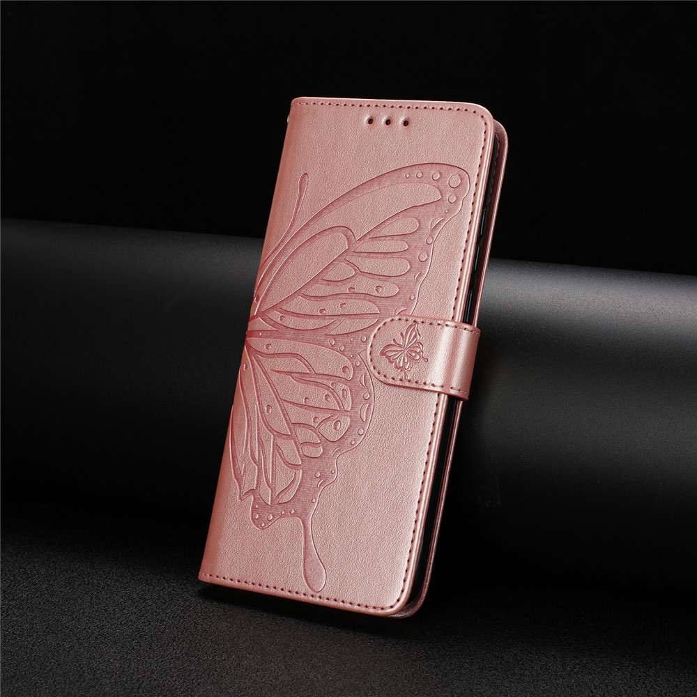 Virágos pillangó könyvtáska Google Pixel 10 Pro XL/Pixel 9 Pro XL - rózsaarany