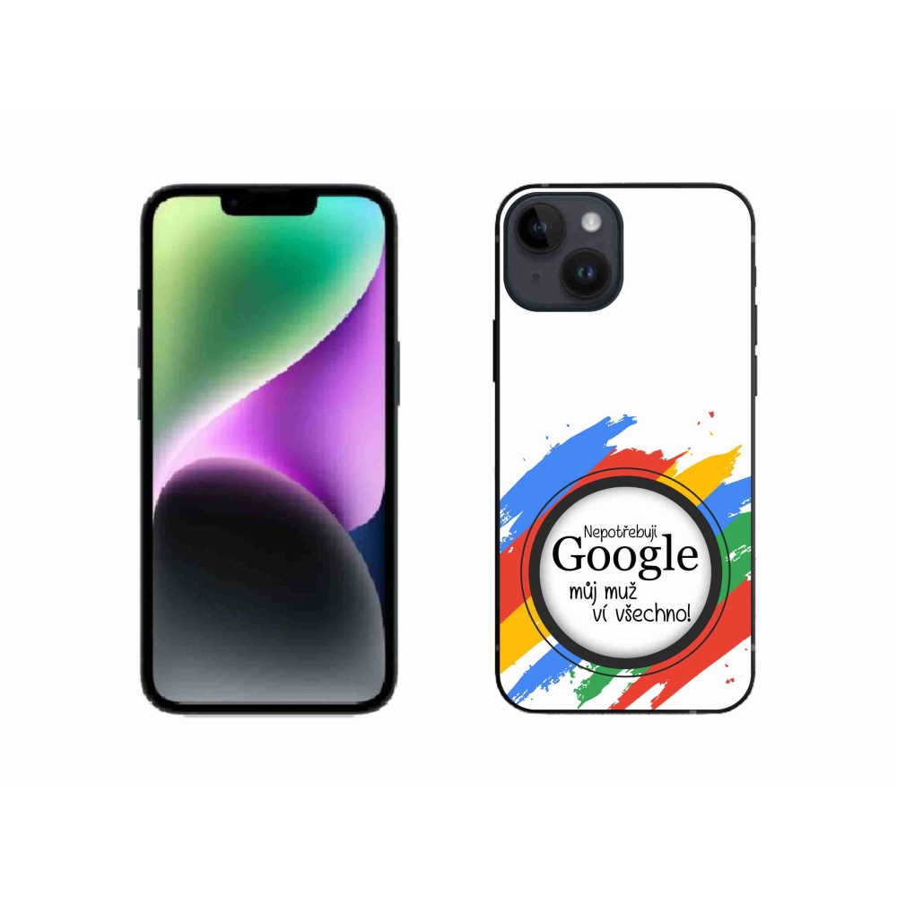 Gél borítás mmCase iPhone 14 készülékhez - az ember mindent tud fehér háttérrel
