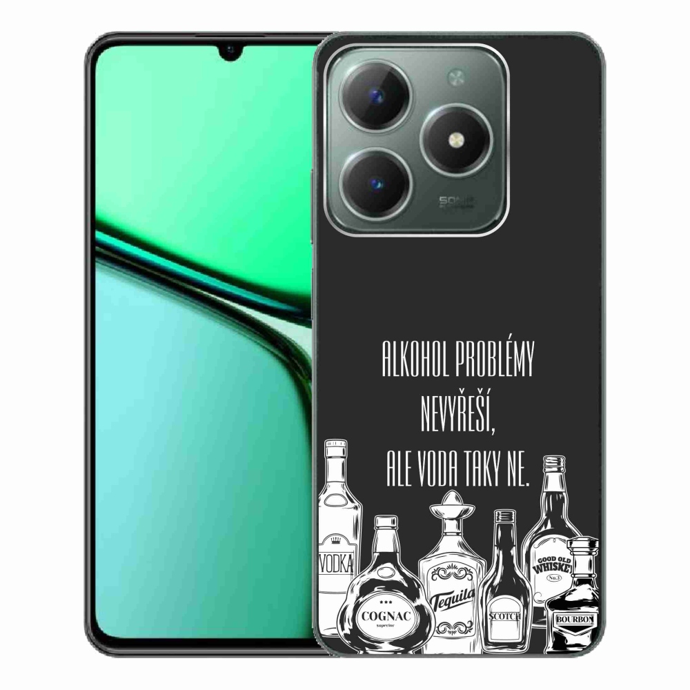 Gél borító mmCase a Realme C61 készülékhez - vicces szöveg fekete háttérrel