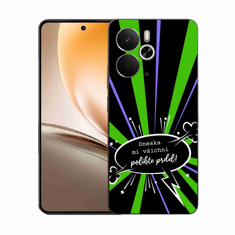 Gél borító mmCase a Realme 14 5G készülékhez - vicces szöveg 15 fekete háttérrel