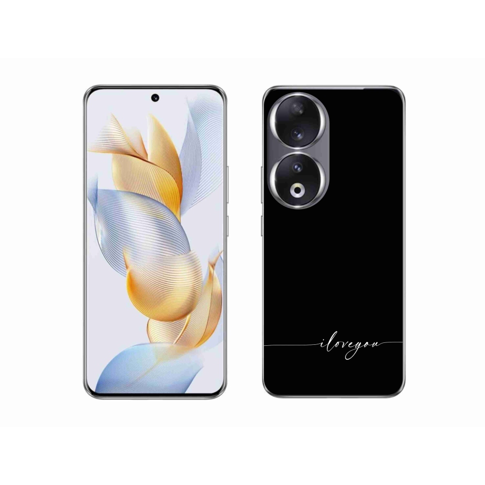 Gél borító mmCase a Honor 90-hez - Szeretlek fekete háttérrel