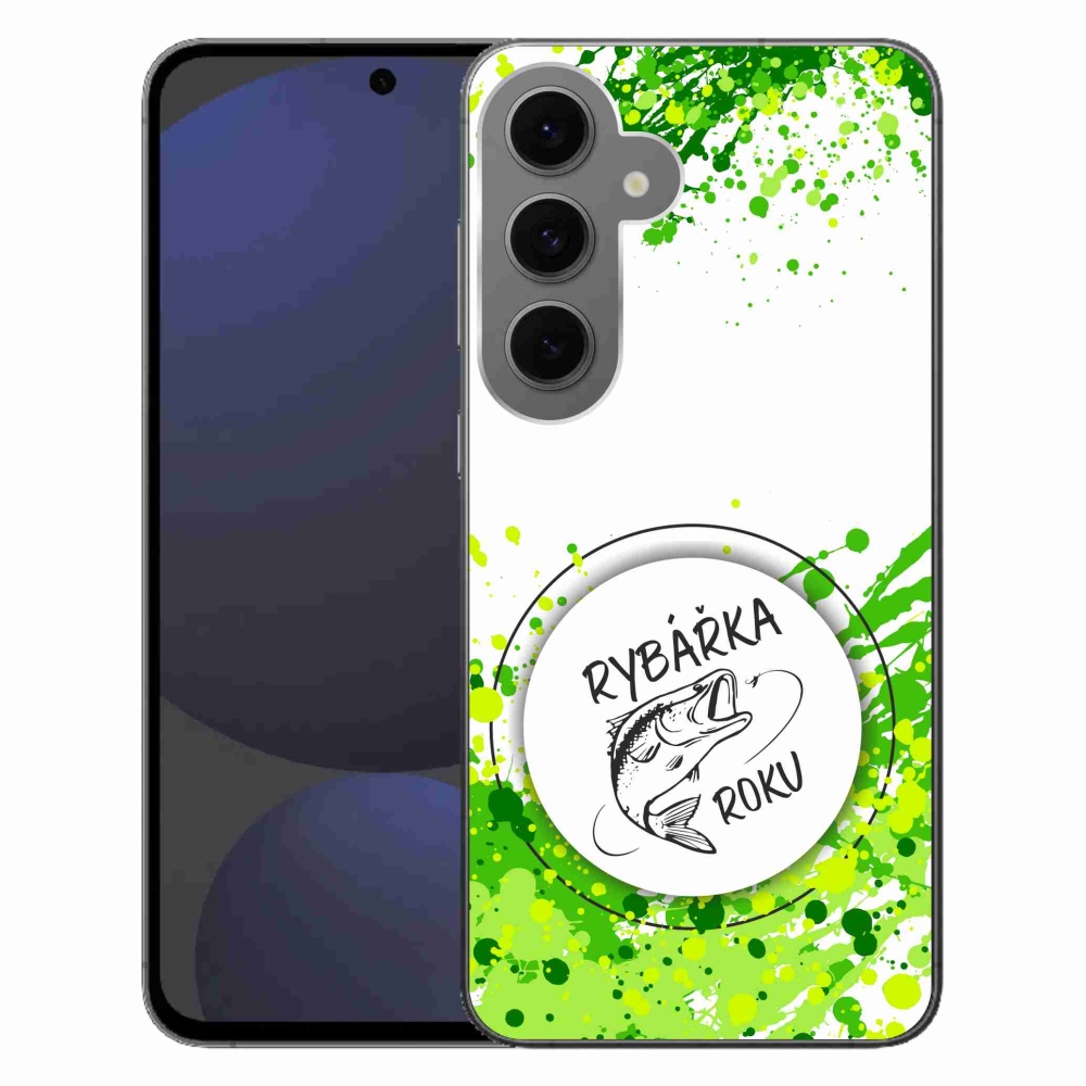 Zselés borítás mmCase Samsung Galaxy S24 FE - Az év horgásza fehér háttérrel