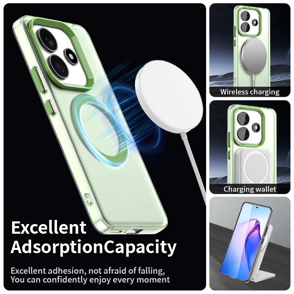Candy zselés tok MagSafe-val a Xiaomi Redmi Note 14 5G-nél - zöld