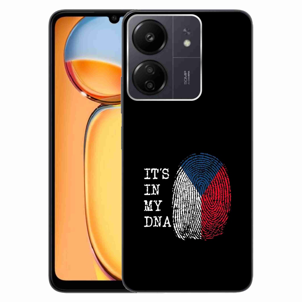 Gél borító mmCase a Xiaomi Poco C65/Redmi 13C - zászlós ujjlenyomat fekete háttérrel