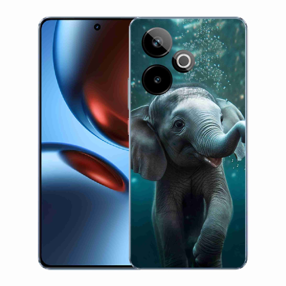 Rugalmas zselés tok mmCase képpel a Realme GT 7 5G/GT 7T 5G számára - víz alatti elefánt