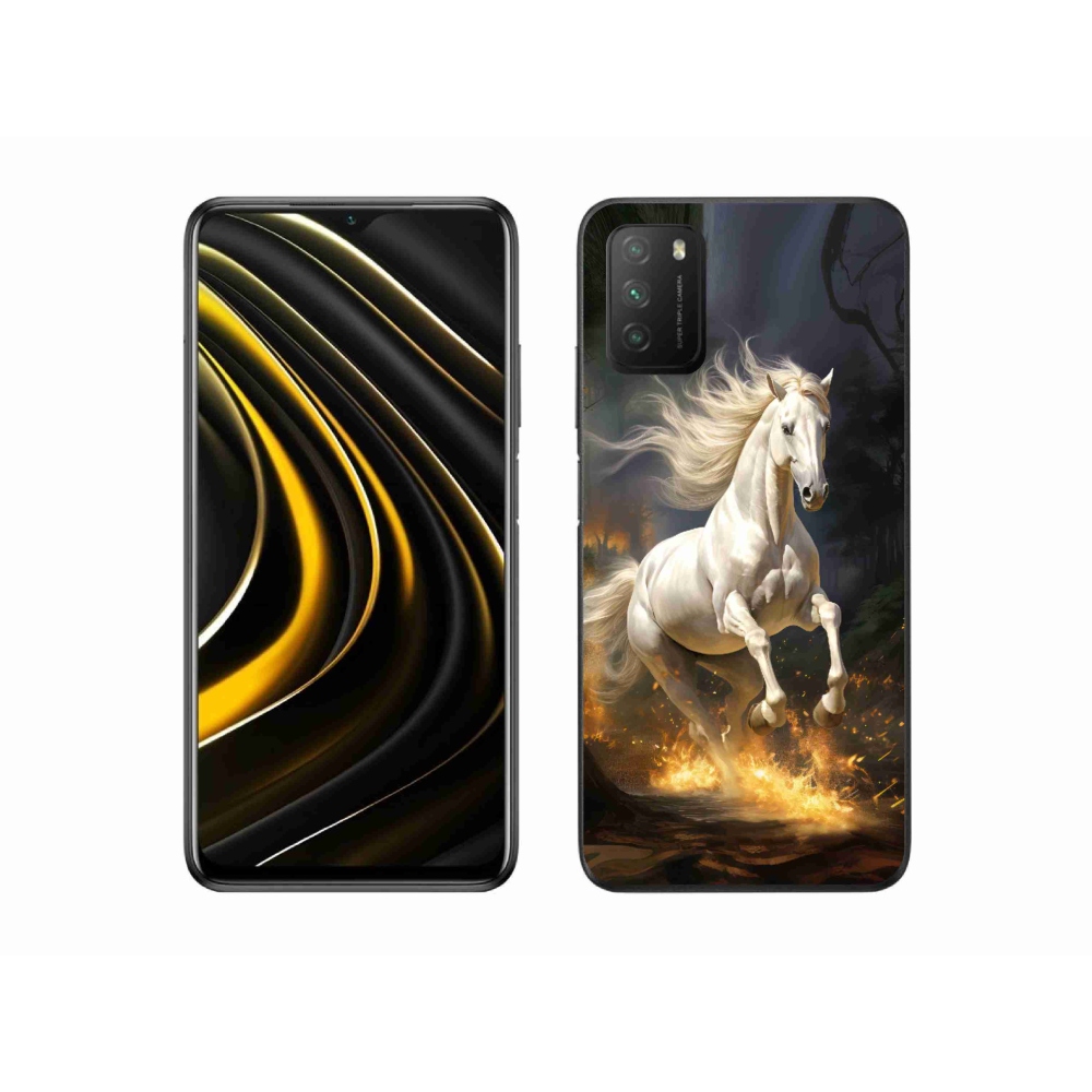 Gél borítás mmCase a Xiaomi Poco M3-hoz - fehér ló 2