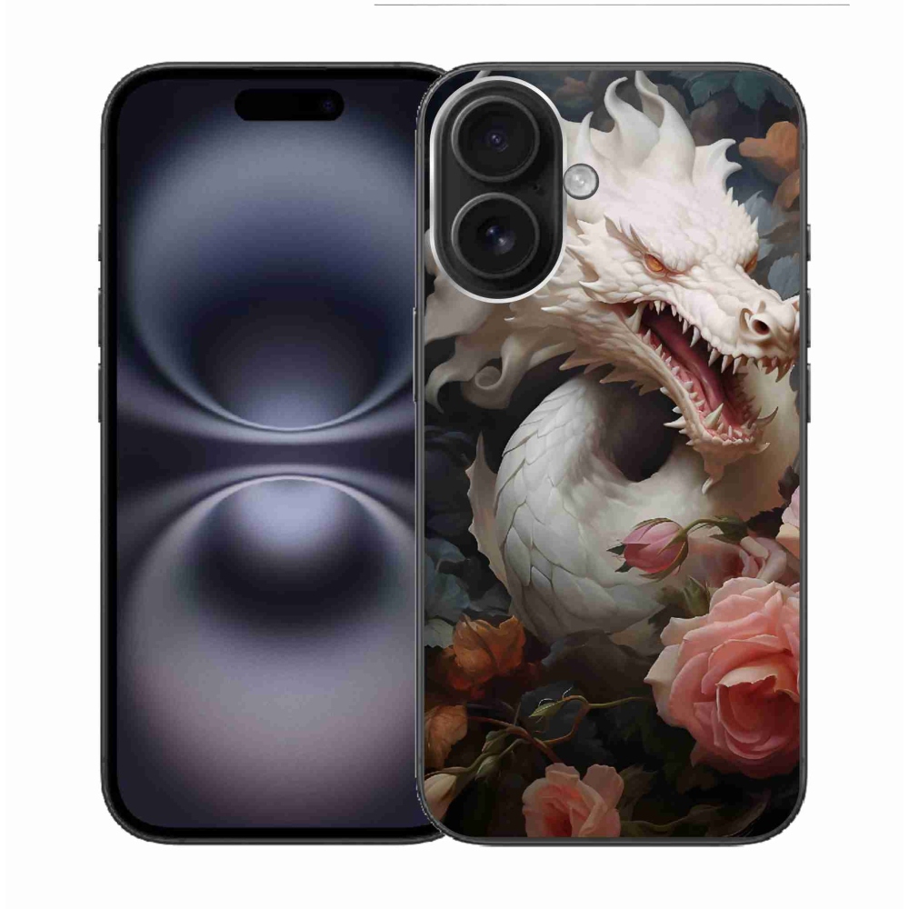 Zselés borítás mmCase iPhone 16 készülékhez - fehér sárkány
