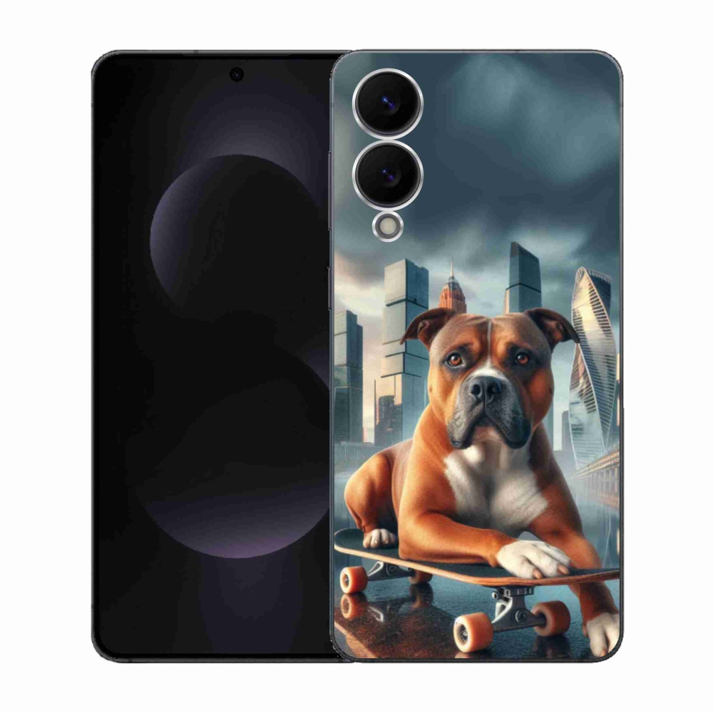 Gél borítás mmCase Samsung Galaxy S25 Edge készülékhez - kutya gördeszkán