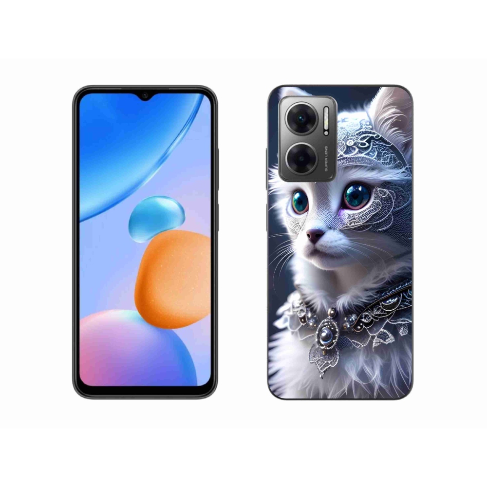 Gél borítás mmCase a Xiaomi Redmi 10 5G-hez - fehér macska