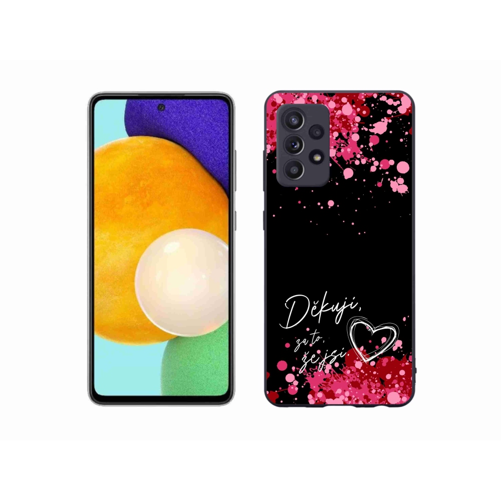 Gél borítás mmCase Samsung Galaxy A52/A52 5G - text in love 2 fekete háttér