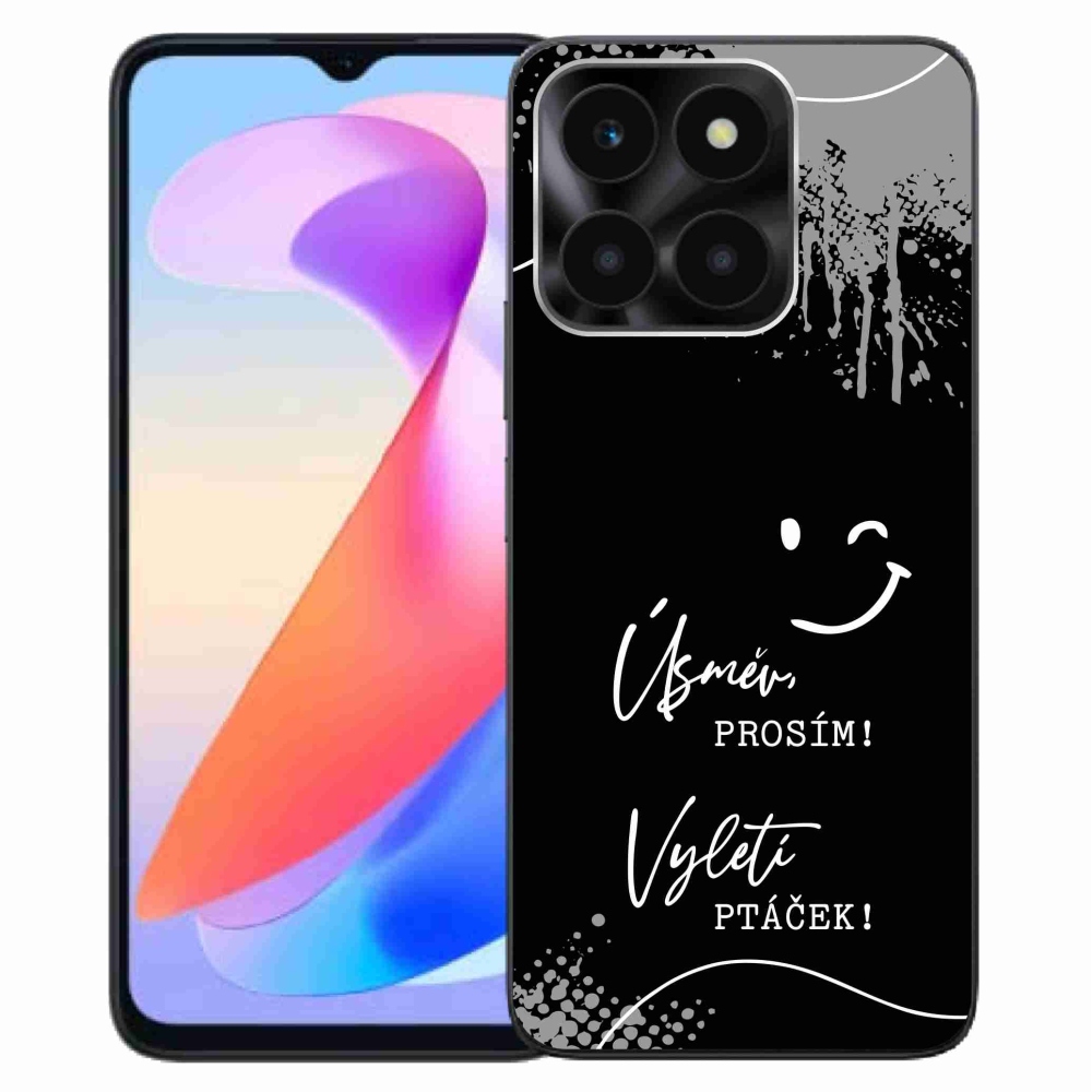 Gél borító mmCase a Honor X6a számára - vicces szöveg 4 fekete háttérrel