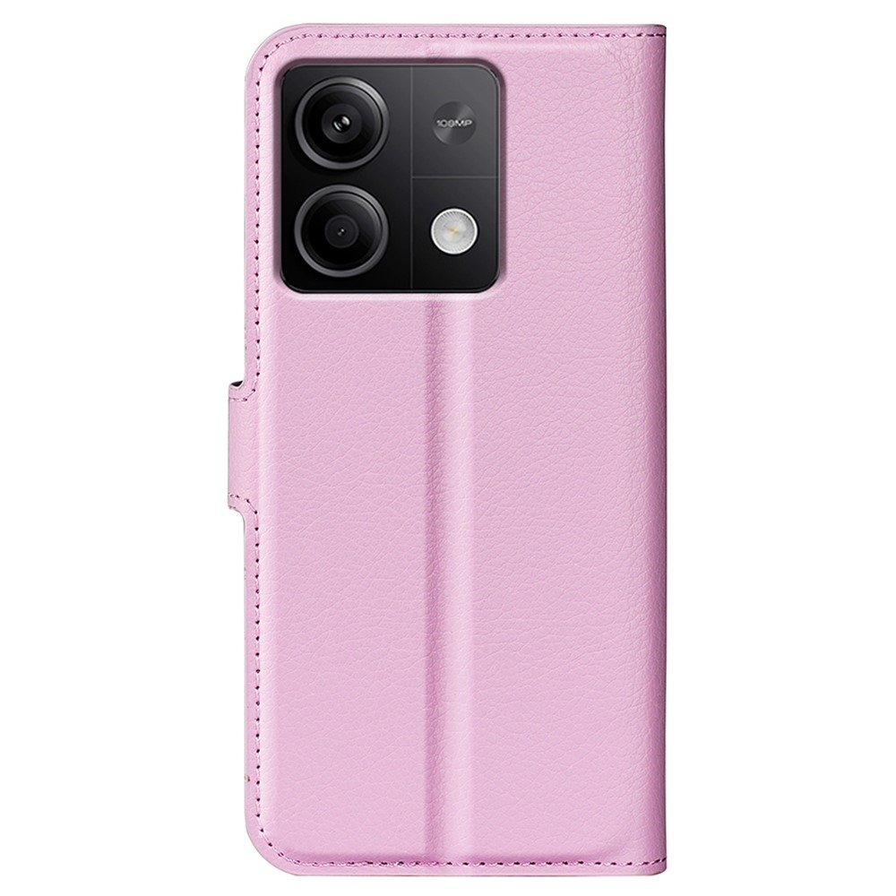 Litchi könyv tok a Xiaomi Redmi Note 13 5G-hez - rózsaszínű