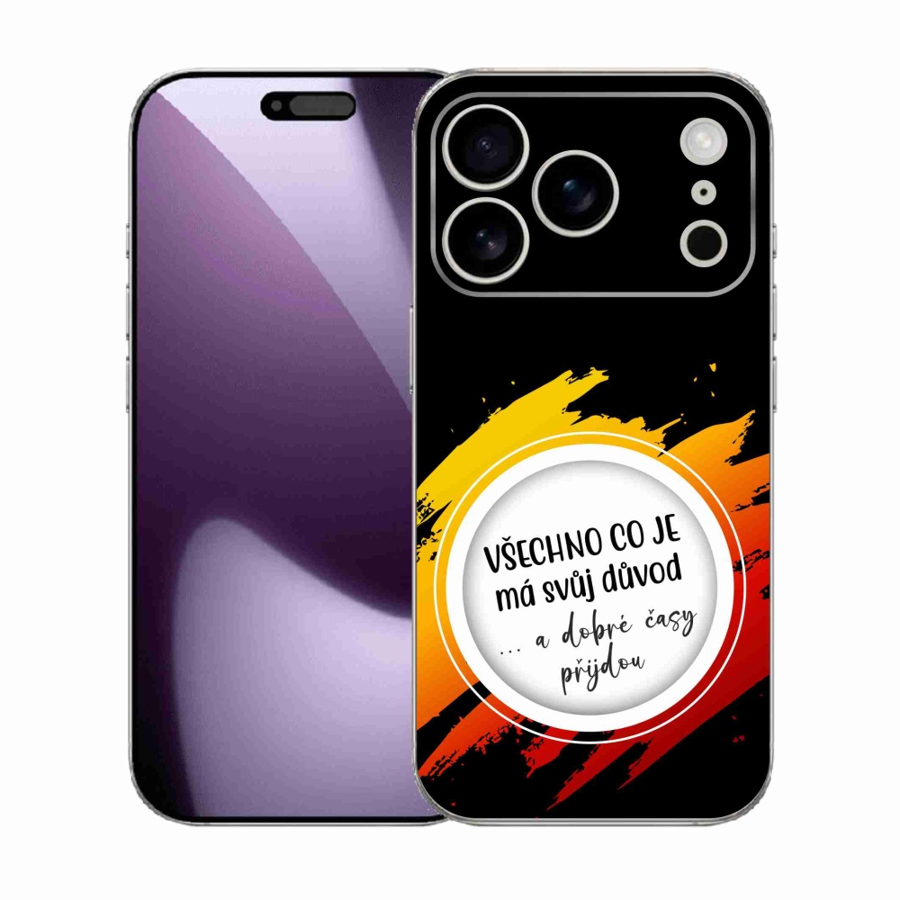 Zselés borítás mmCase iPhone 17 Pro készülékhez - idézet 3 fekete háttér