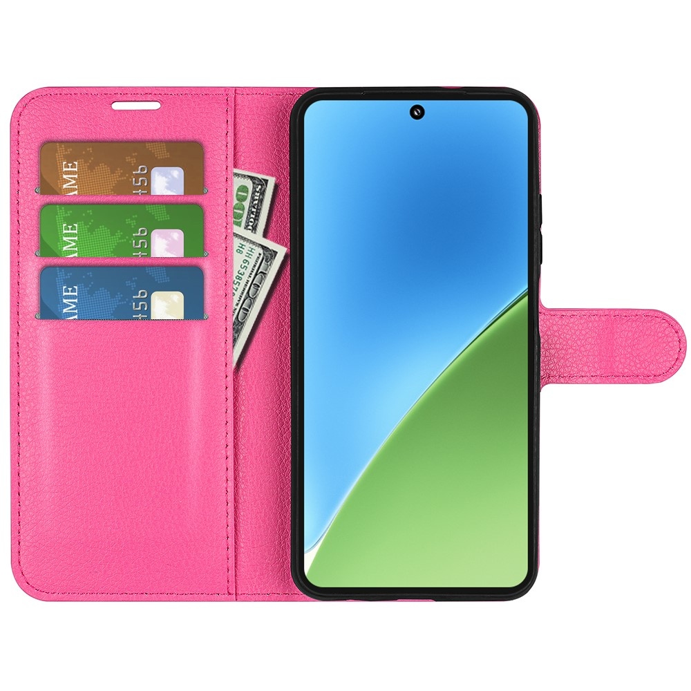 Litchi könyv tok Xiaomi 15 - rózsa