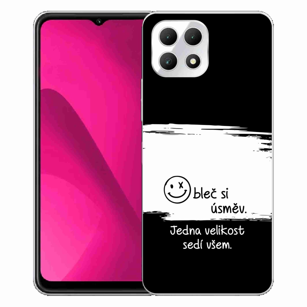Gél borító mmCase a T-Mobile T Phone 2 készülékhez - vicces szöveg 8 fekete-fehér háttérrel