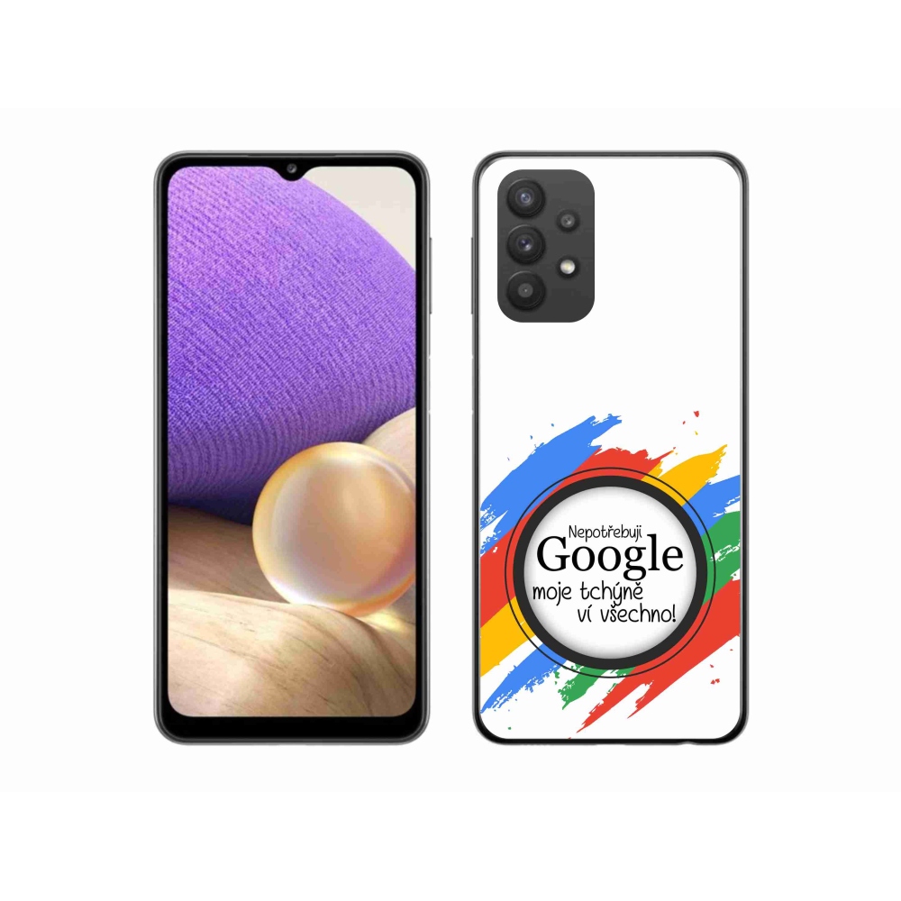 Gél borító mmCase Samsung Galaxy A32 5G - anyós tudja, minden fehér háttérrel