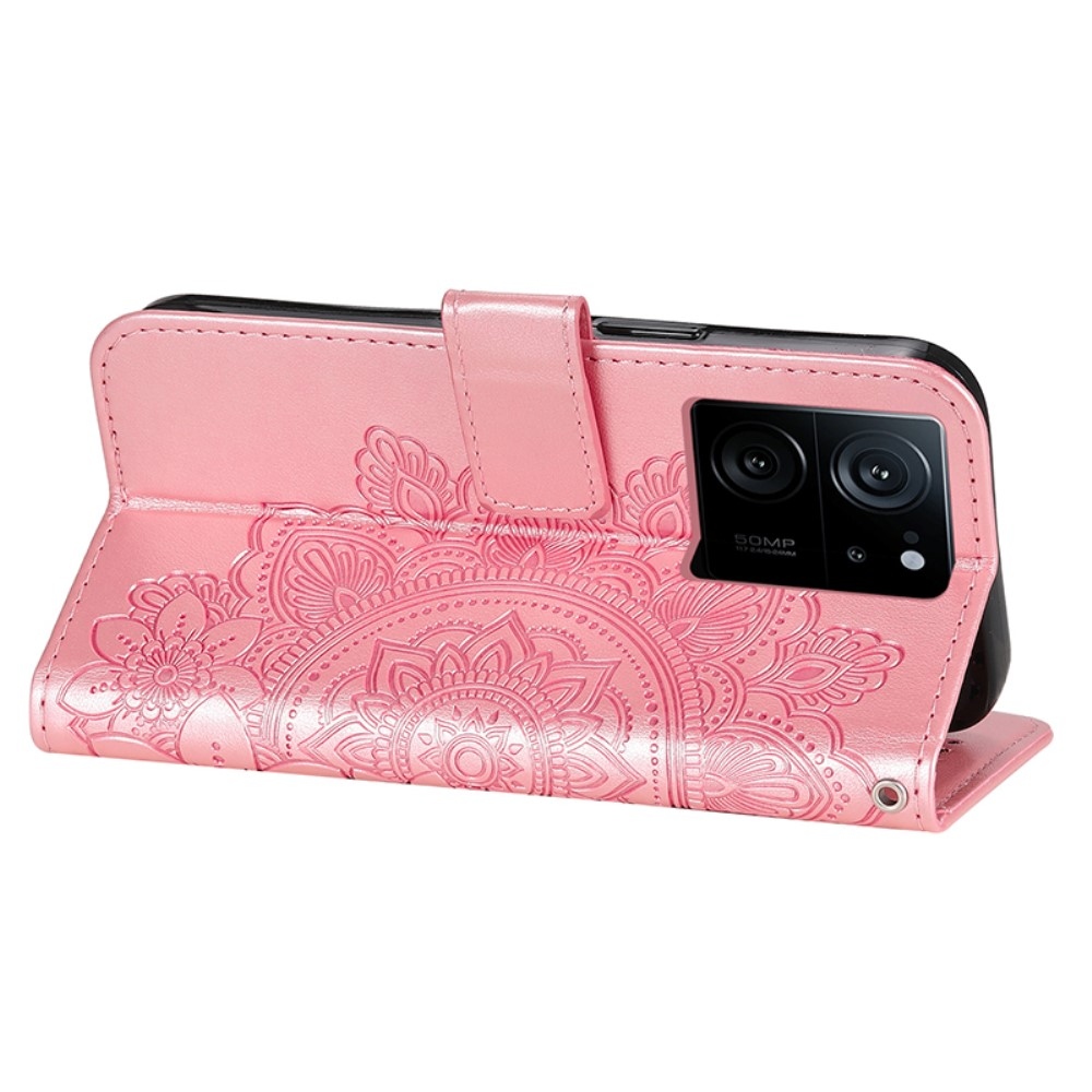 Mandala könyvtáska Xiaomi 13T/13T Pro készülékhez - rózsaszín