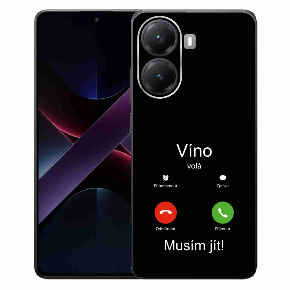 Gél borítás mmCase a Xiaomi Poco X7 Pro 5G-n - bor hívja a fekete hátteret