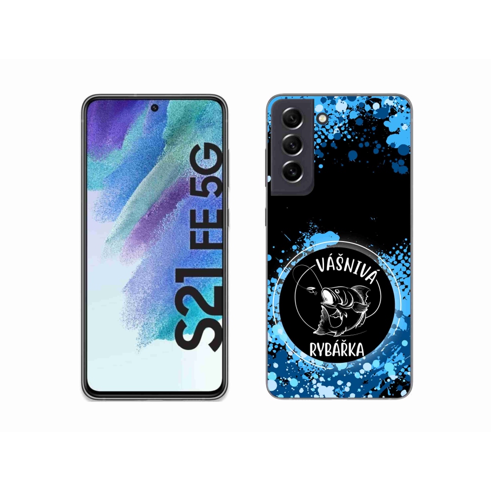 Gél borító mmCase Samsung Galaxy S21 FE 5G - szenvedélyes halásznő fekete háttérrel