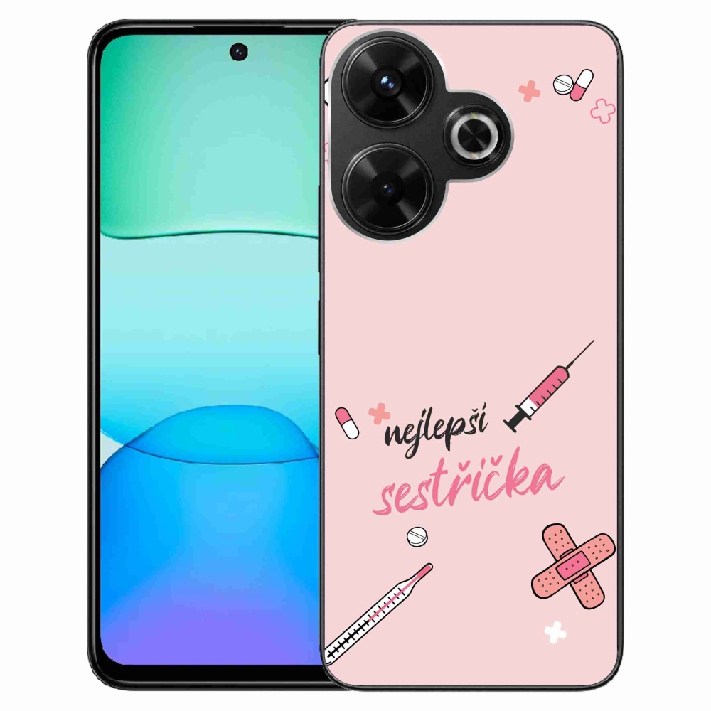 Gél borító mmCase a Xiaomi Redmi 13 4G/Poco M6 4G - legjobb kishúg rózsaszín háttérrel