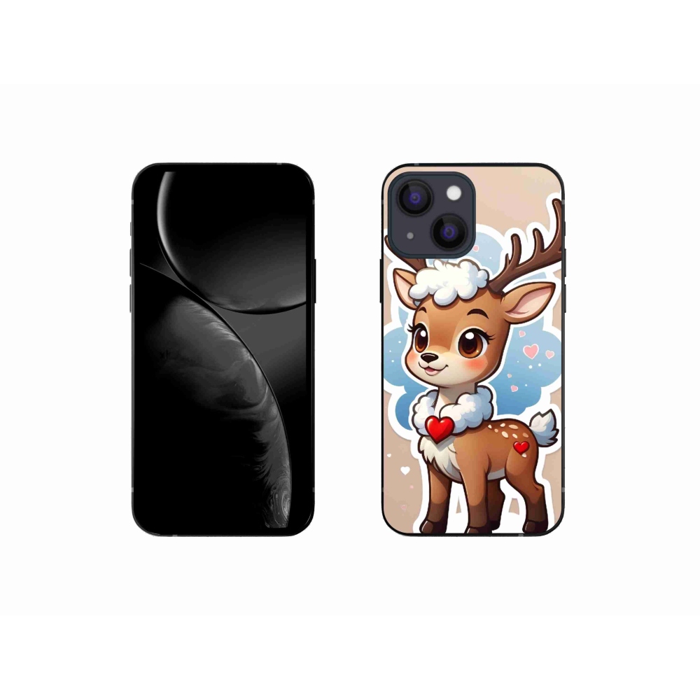 Zselés borítás mmCase iPhone 13 mini készülékhez - rajzfilm rénszarvas