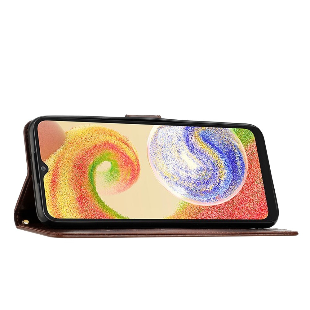 Virágok könyv tok Samsung Galaxy A06 4G - barna színben