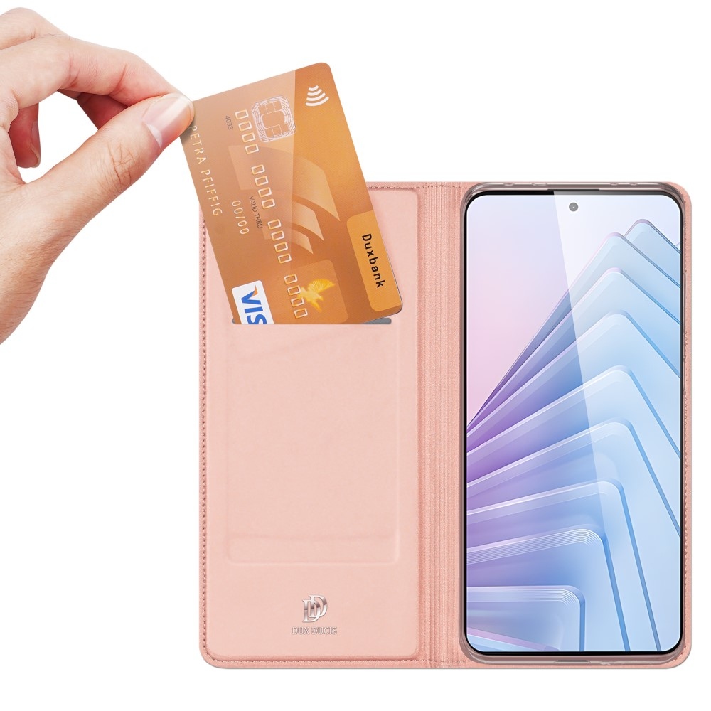 DUX könyvtáska Xiaomi Redmi Note 14 5G - rózsaarany