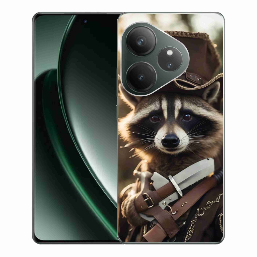 Gél borítás mmCase a Realme GT 6 5G/GT 6T 5G számára - mosómedve egyenruhában