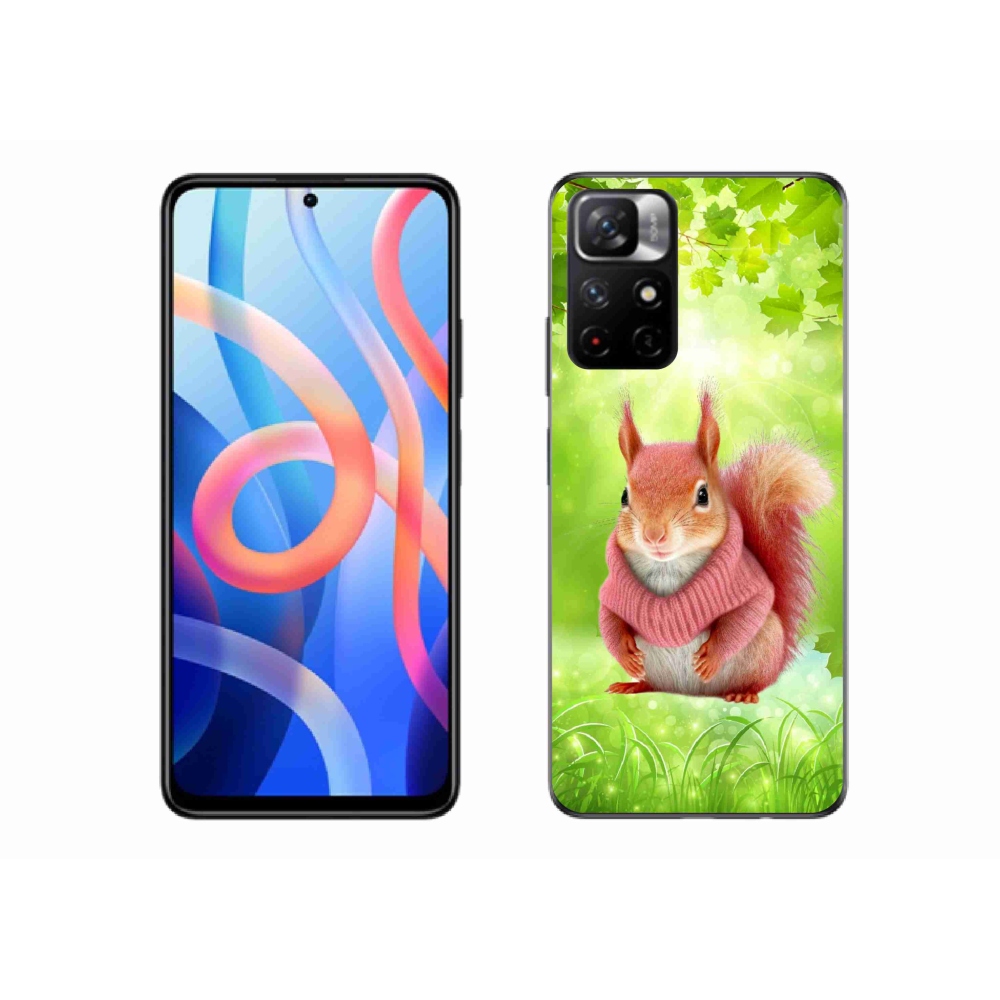 Gél borító mmCase a Xiaomi Redmi Note 11S 5G számára - mókus pulóverben