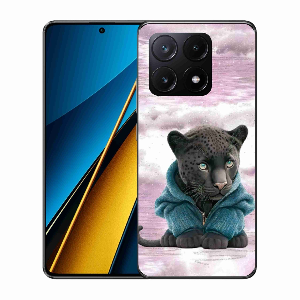 Gél borítás mmCase a Xiaomi Poco X6 Pro 5G számára - fekete párduc pulóverben