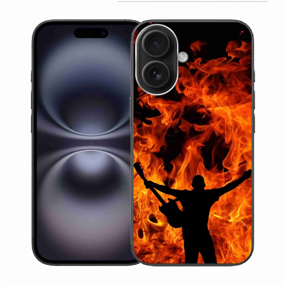 Gél borítás mmCase iPhone 16-hoz - zenész és tűz