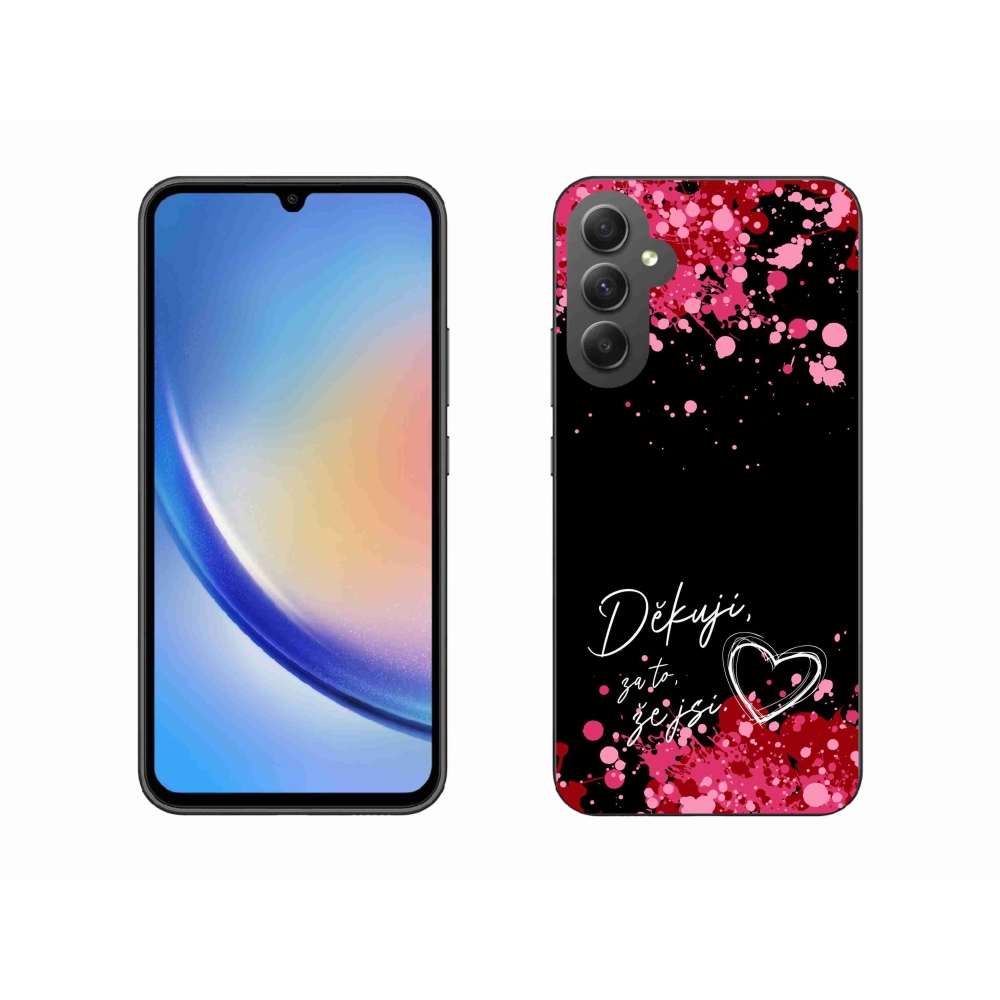 Gél borítás mmCase Samsung Galaxy A34 5G - text in love 2 fekete háttér