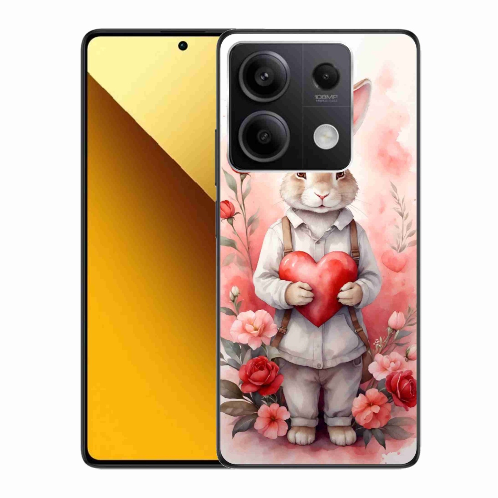 Gél borító mmCase a Xiaomi Redmi Note 13 5G számára - nyúl szívvel