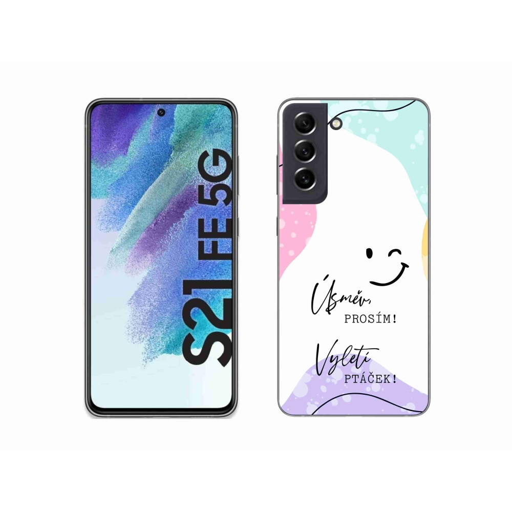 Gél borító mmCase Samsung Galaxy S21 FE 5G - vicces szöveg 4 fehér háttér