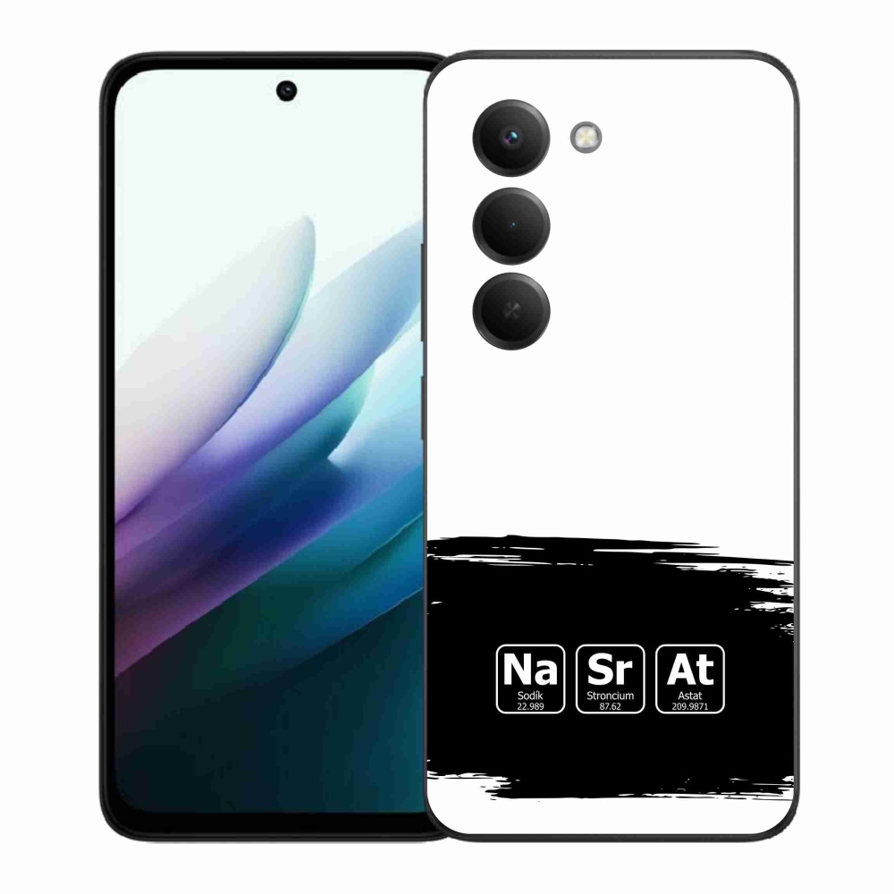 Gél borító mmCase a Xiaomi Redmi 15 4G/5G (171mm) - kémiai elemek fekete és fehér háttérrel